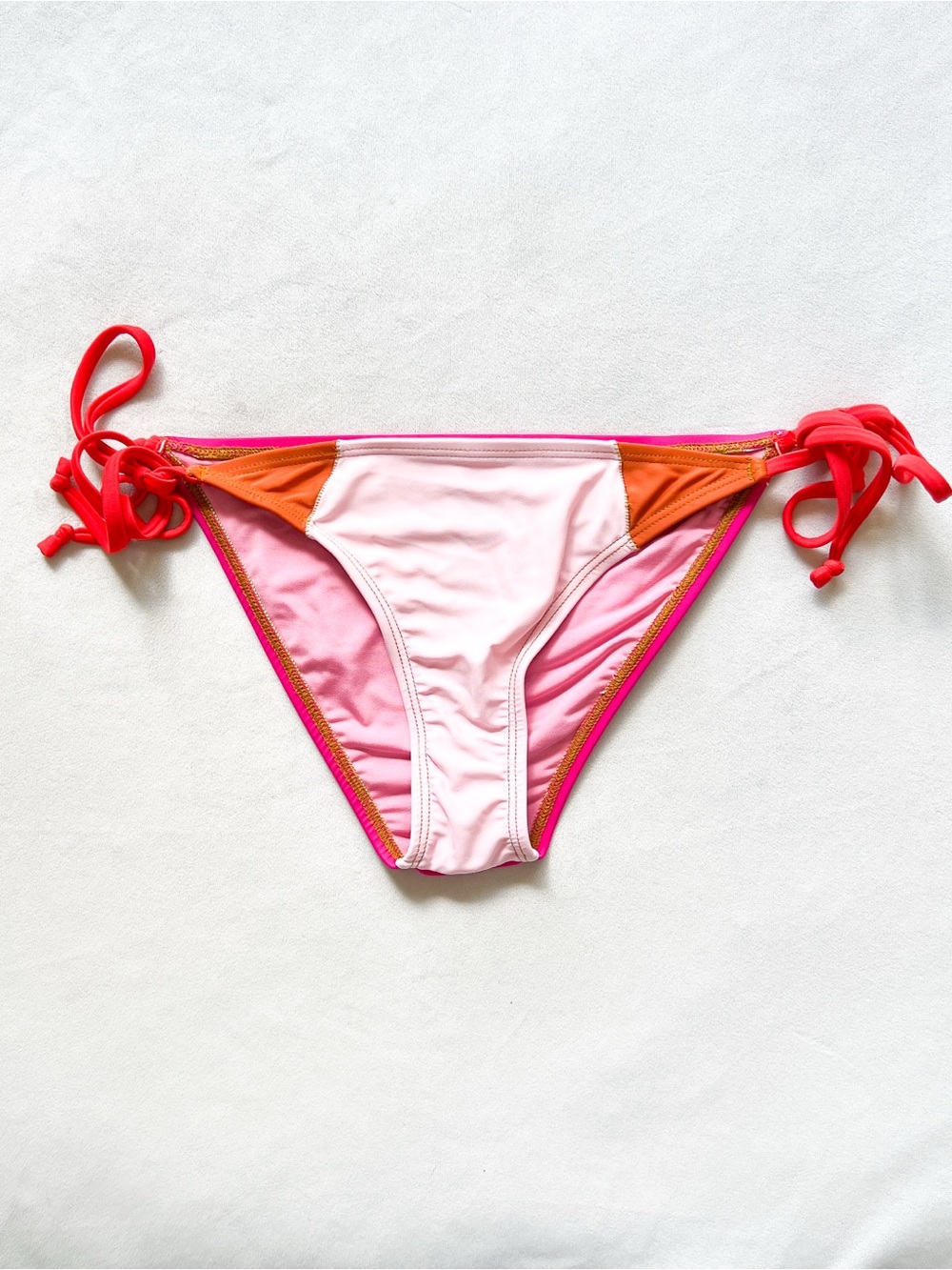 XiRENA Pink, Orange & Hot Pink Tie-Side Bikini Bottom - Medium
